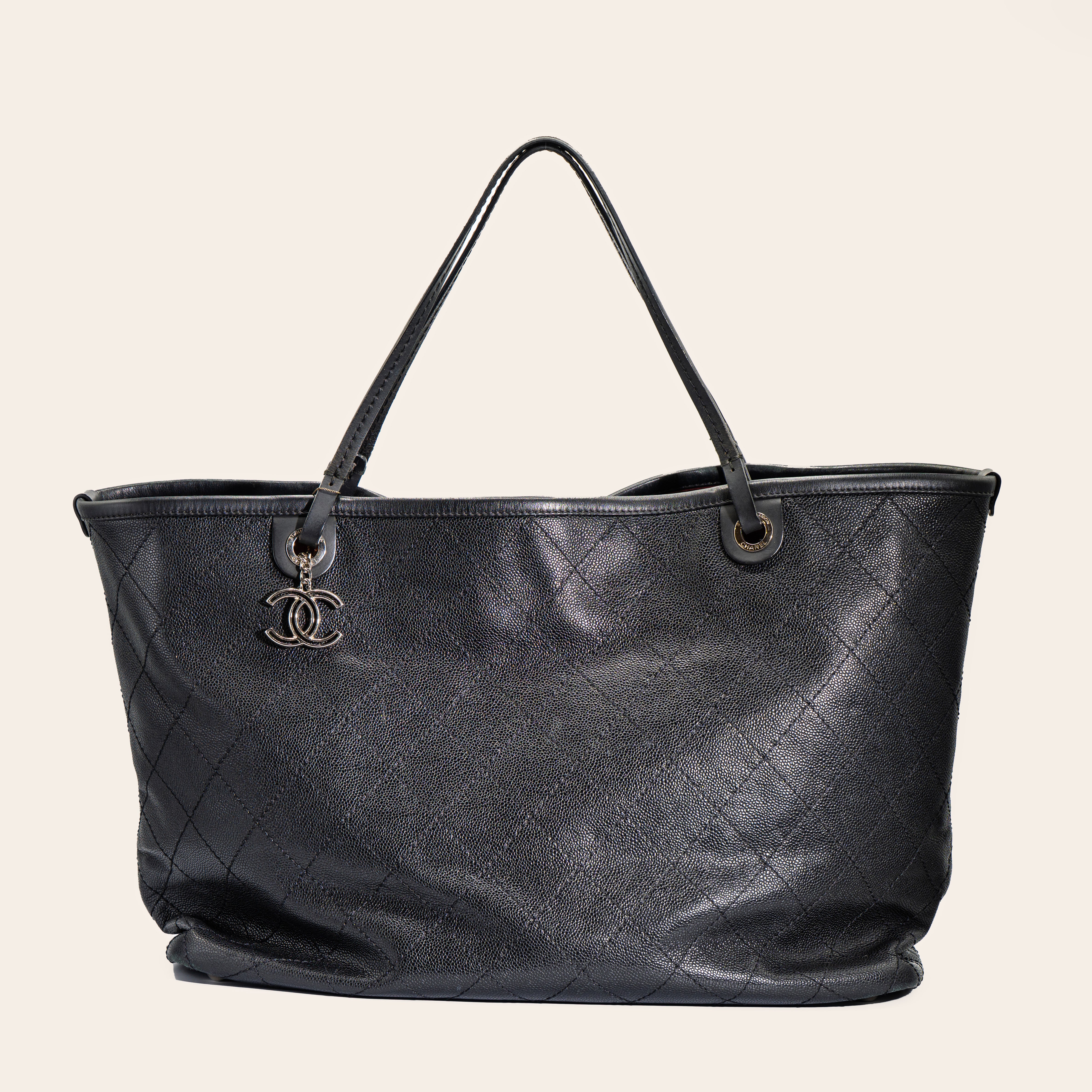 Chanel XL Quilted Caviar Shopping Fever Tote