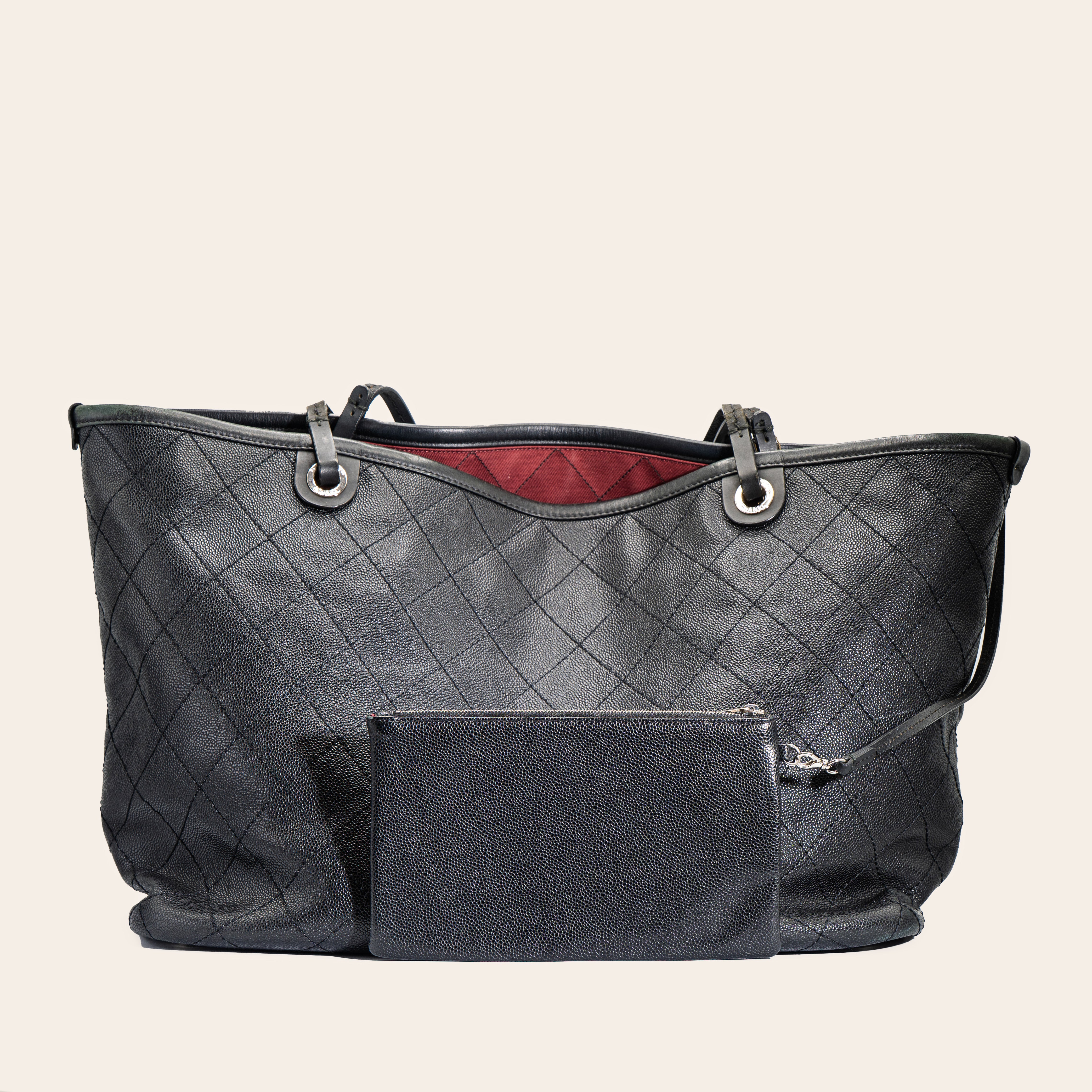 Chanel XL Quilted Caviar Shopping Fever Tote