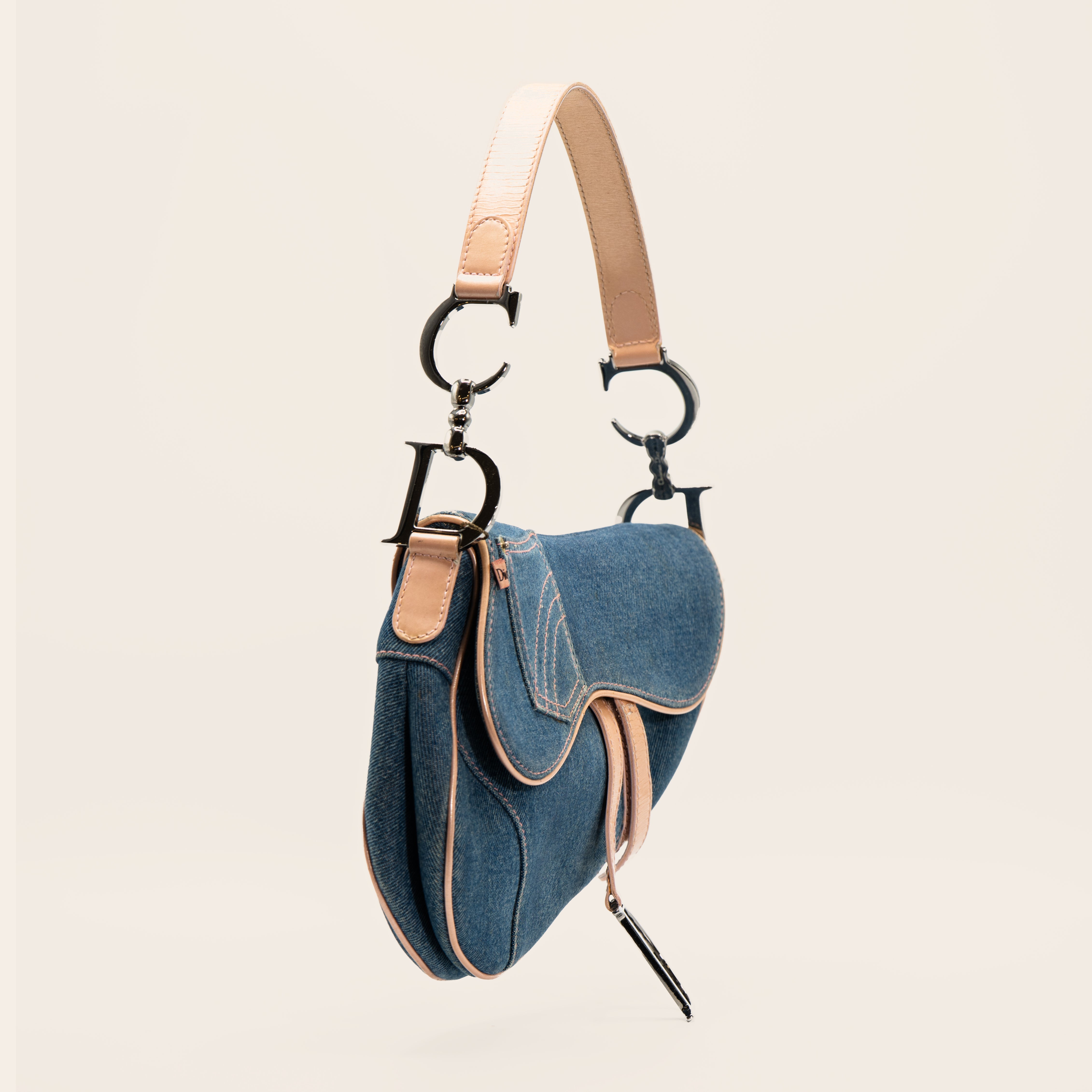 Christian Dior Vintage Denim Saddle Bag