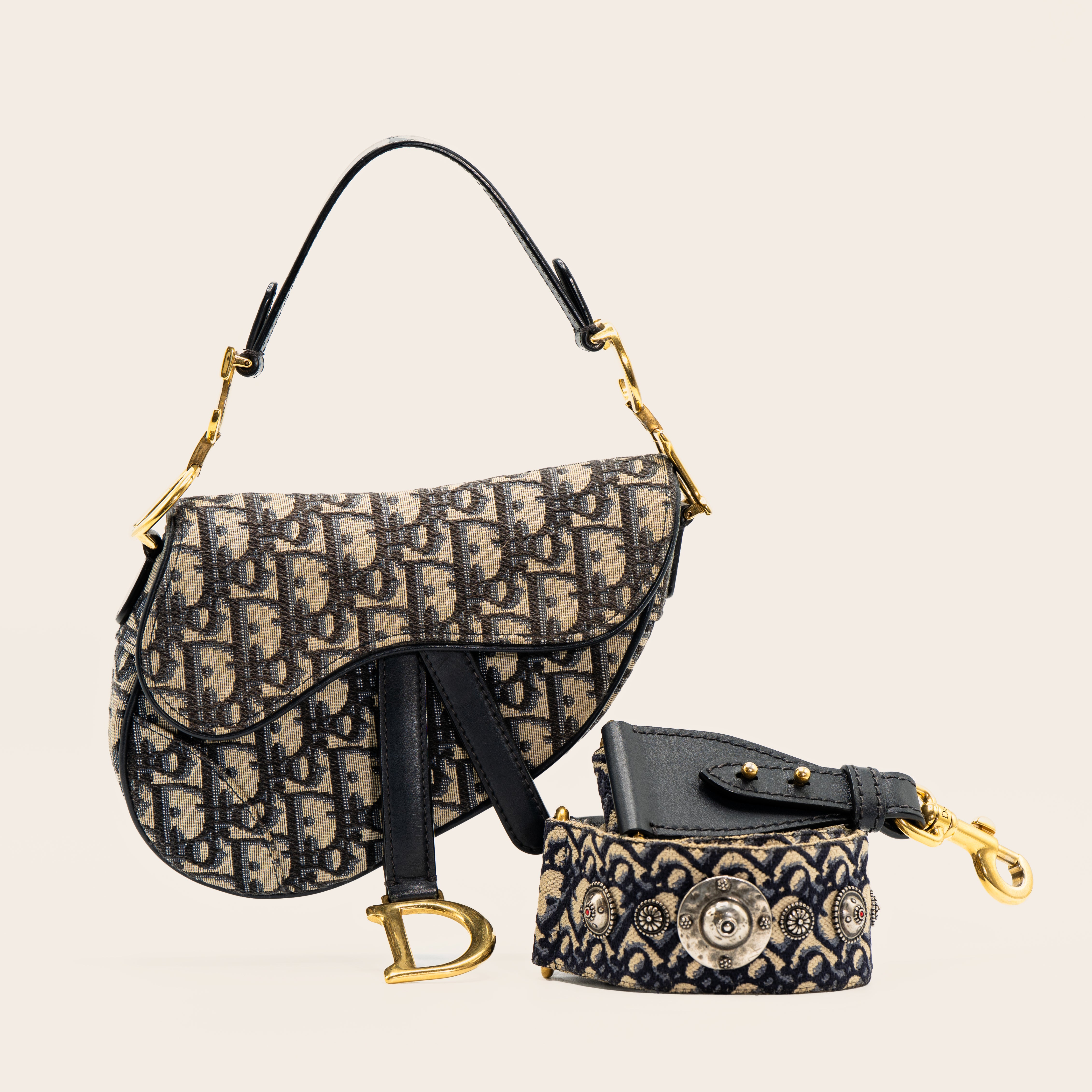 Christian Dior Blue Monogram Canvas Saddle Navy