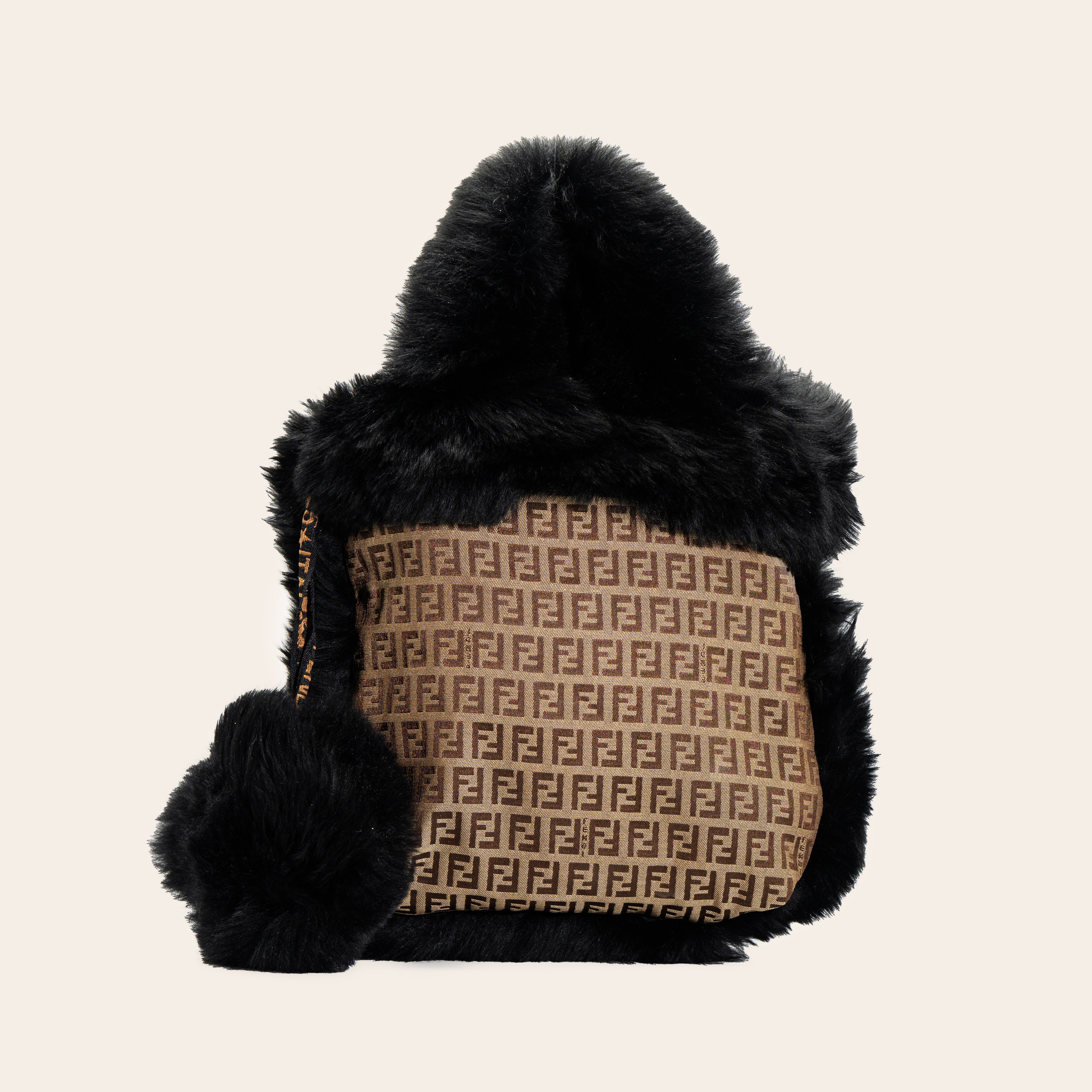 Fendi Zucchino Fur Trim Tote