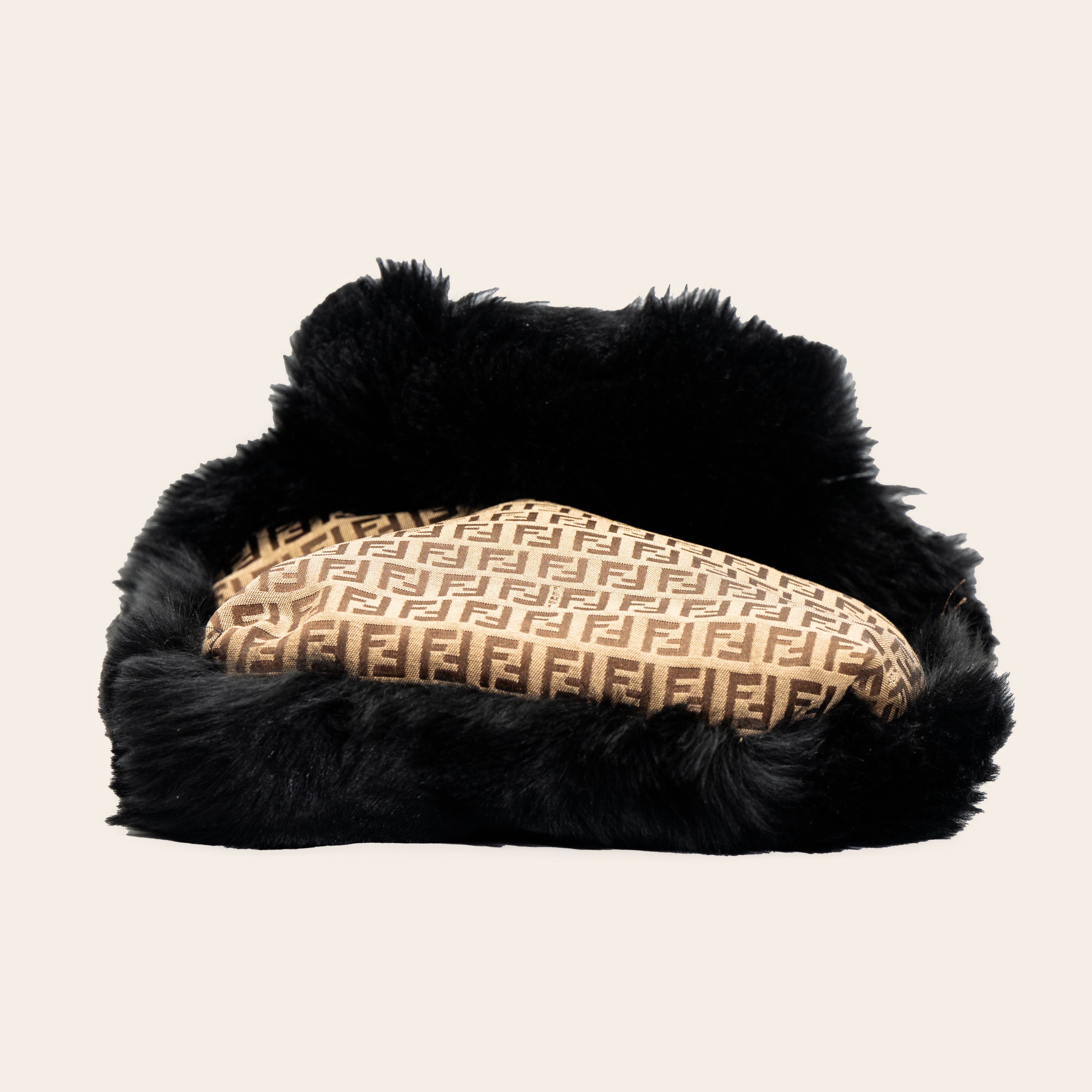 Fendi Zucchino Fur Trim Tote