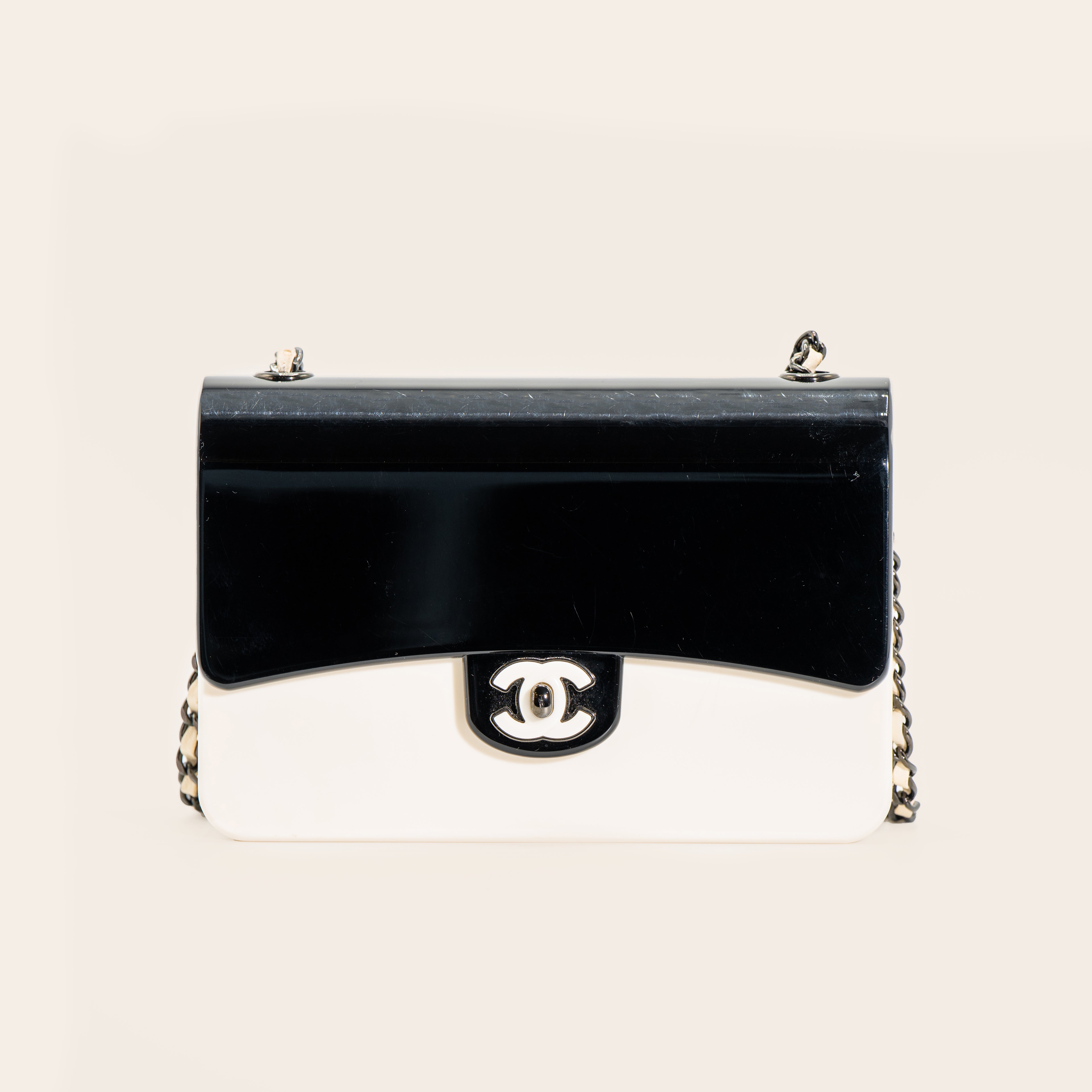 Chanel Rare Coco Frame Minaudiére Clutch Mini Black/ White