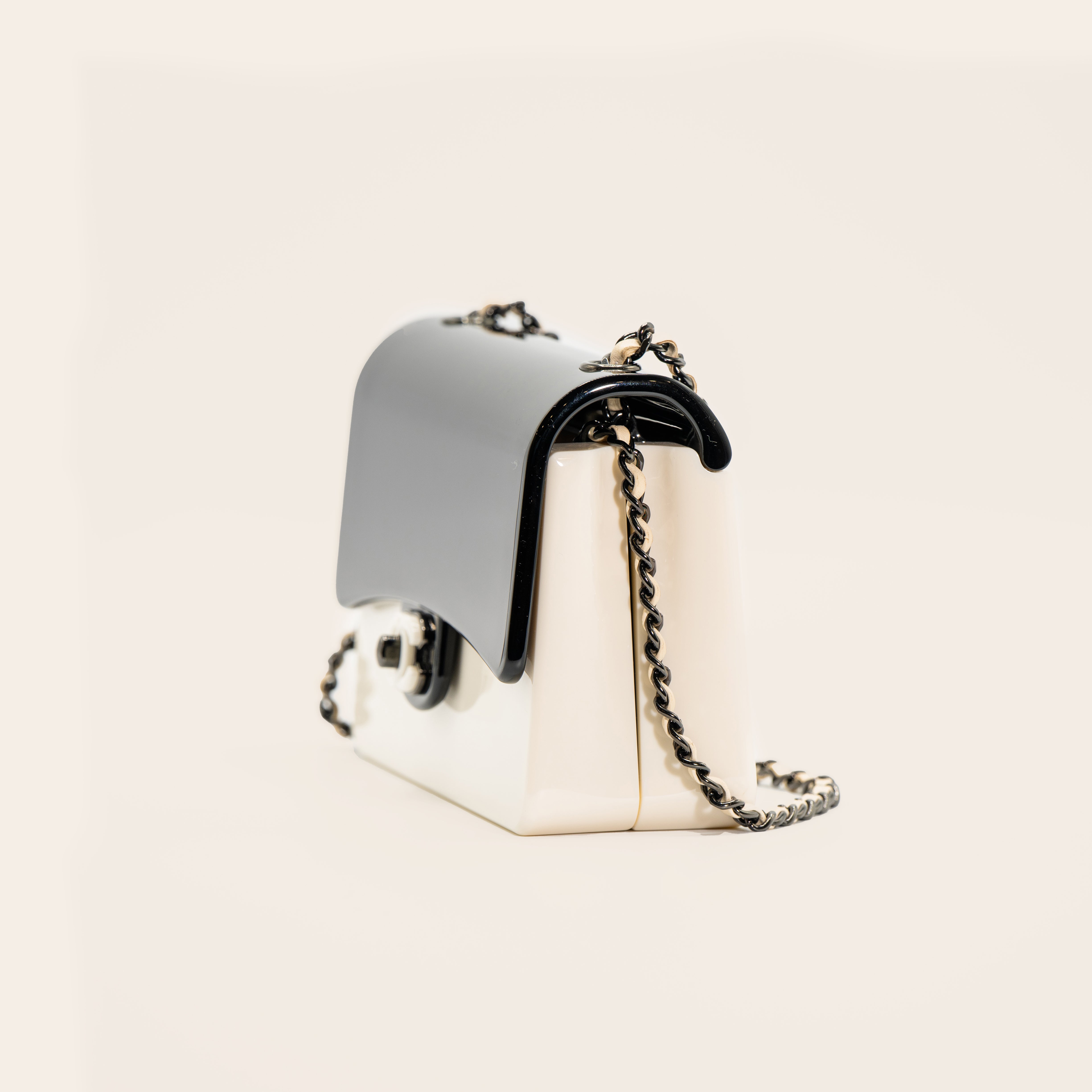 Chanel Rare Coco Frame Minaudiére Clutch Mini Black/ White